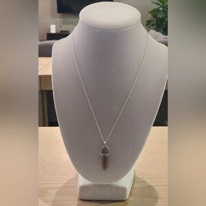 Elegant Silver and Brown Pendant Necklace